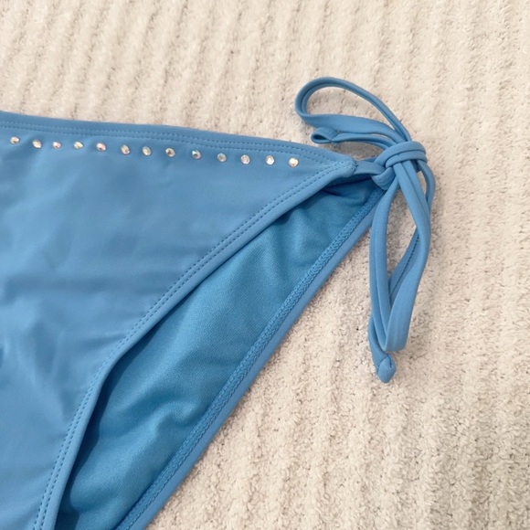 No Boundaries Light Blue Bikini Bottom with Stud Accents - Picture 3 of 6